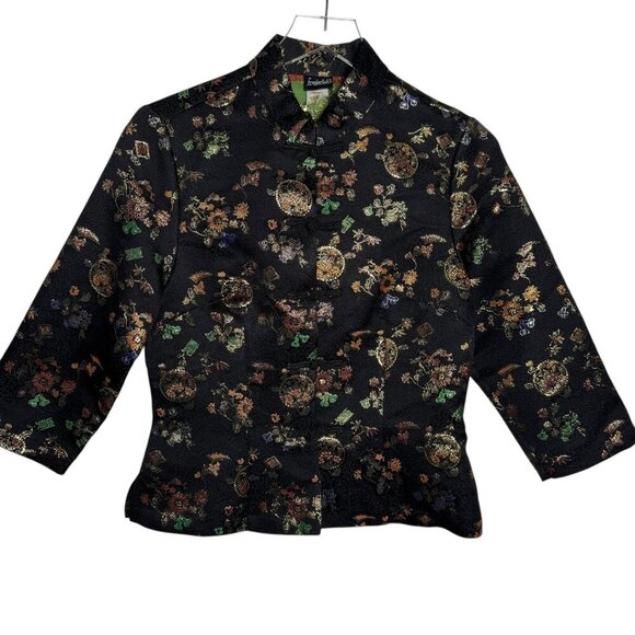 Vintage Fredericks of Hollywood asian inspired jacket shirt w/ frog knot size 6 - Picture 1 of 6